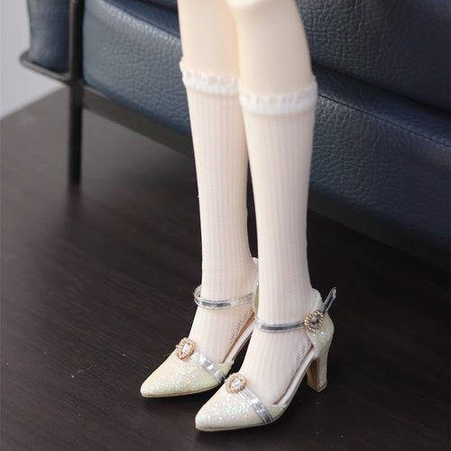 3分/SDGR爱心亮片尖头高跟鞋