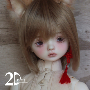 bjd-2d玉牙1/4男（sd狐耳正太全套裸娃球形关节人形四分2ddoll