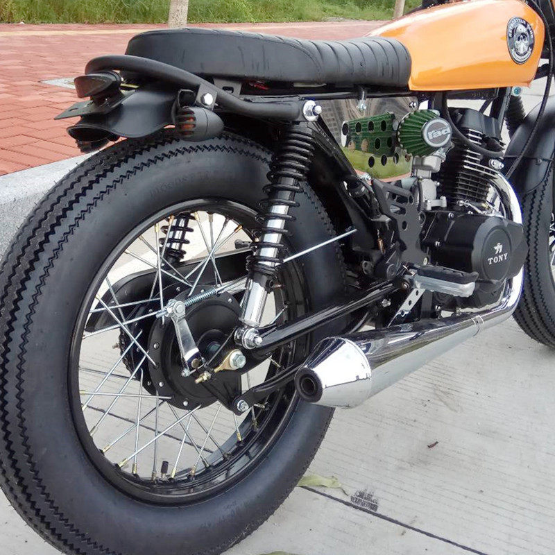 定做cg125摩托车复古改密装大钢轮毂总成加宽加72条丝轮辐野狼珠