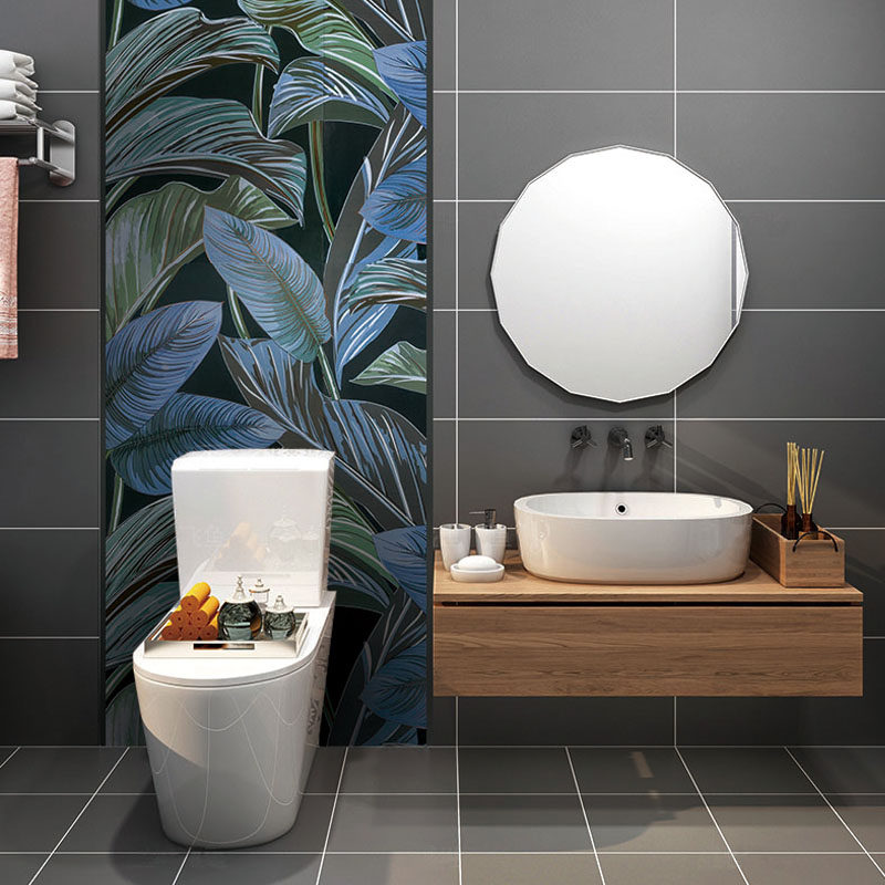 黑色轻奢瓷砖电视玄关马桶背景墙卫生间浴室走廊拼花鎏金星河山谷