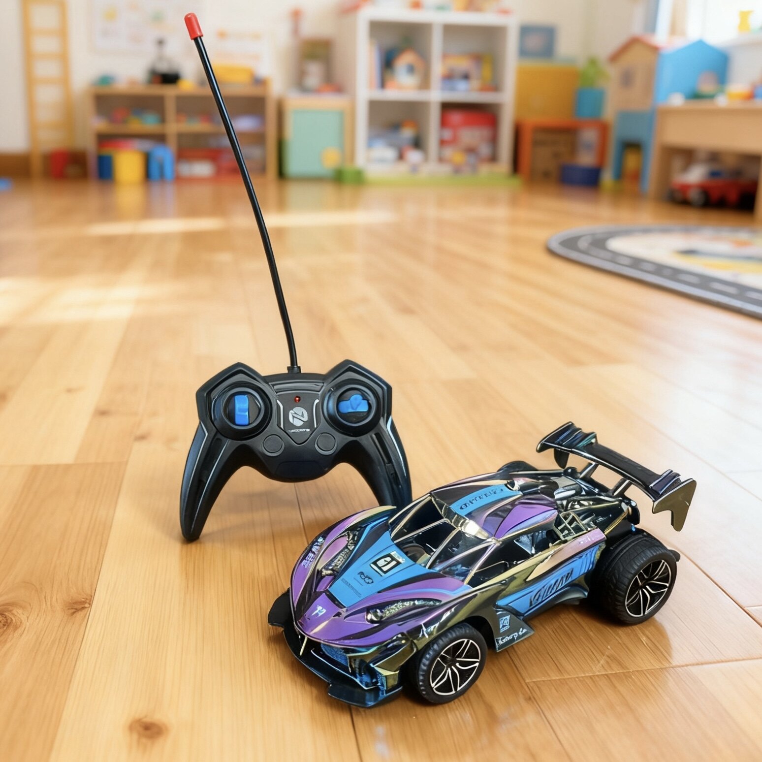 礼盒儿童遥控汽车炫彩色充电动赛车漂移跑车模型玩具男孩礼物