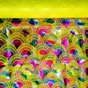 龙鳞鱼鳞烫金面料龙灯鱼灯花灯舞龙DIY健身飞天龙身布料花纹七彩