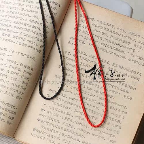 吊坠绳项链挂绳黄金挂坠绳手工编织麻花线绳红黑饰品简约绳子男女