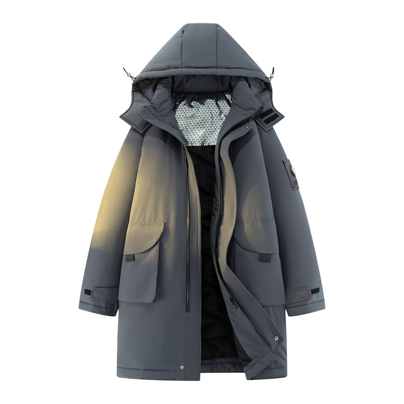 加厚加绒中长款棉服连帽登山情侣聚热保暖工装外套棉衣