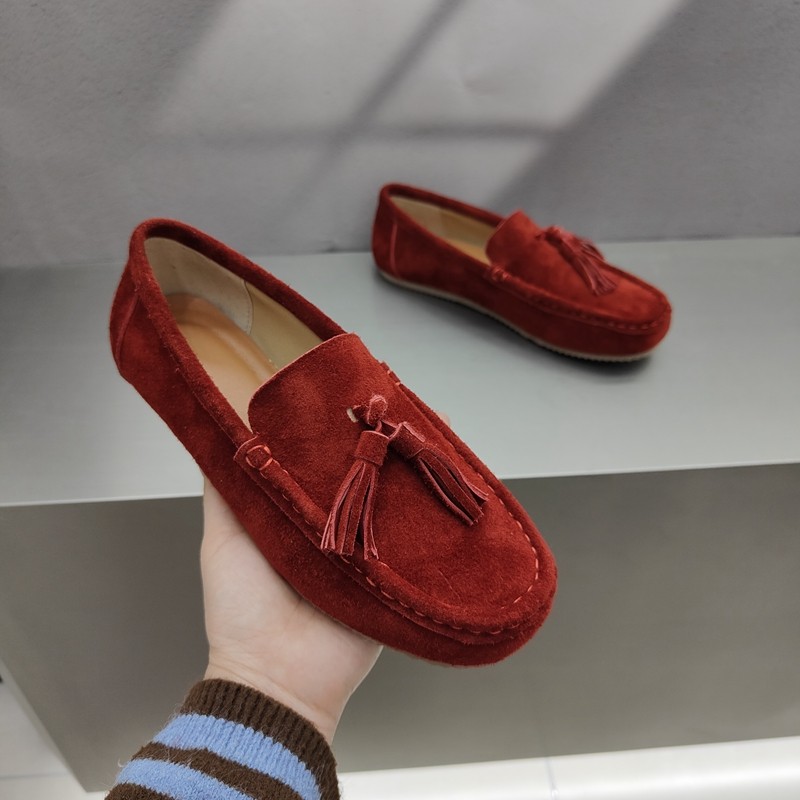 欧货反绒牛皮流苏乐福鞋女2025春季新款软底一脚蹬懒人豆豆鞋单鞋,女鞋,乐福鞋（豆豆鞋）,淘宝优惠券,粉丝福利购,淘宝优惠卷