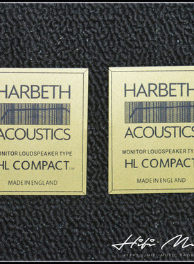 二手原装进口英国Harbeth/雨后初晴 HL COMPACT 金碧书架音箱铭牌