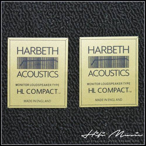 二手原装进口英国Harbeth/雨后初晴 HL COMPACT 金碧书架音箱铭牌