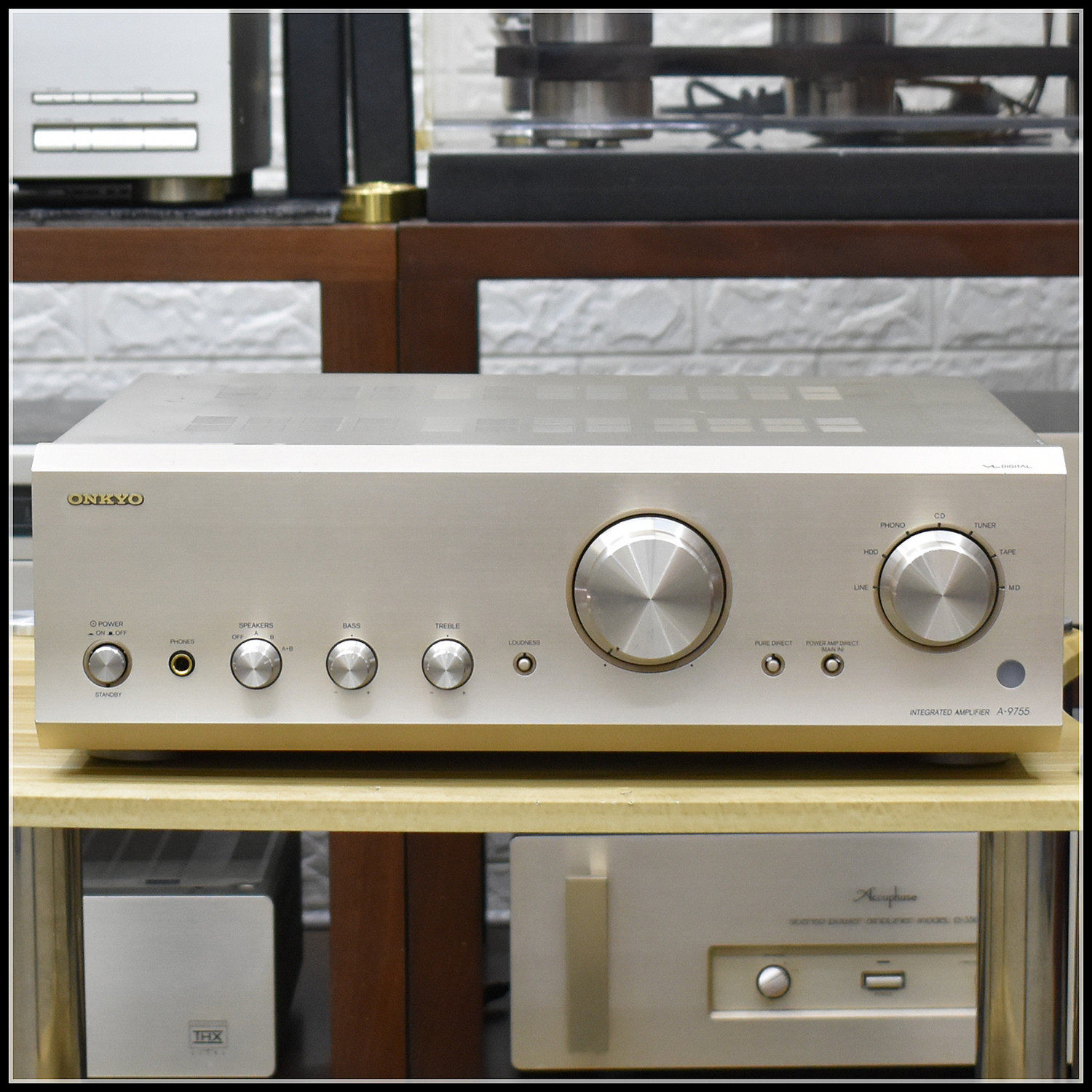 二手原装日本进口 Onkyo/安桥 A-9755 HiFi发烧合并纯功放 220V