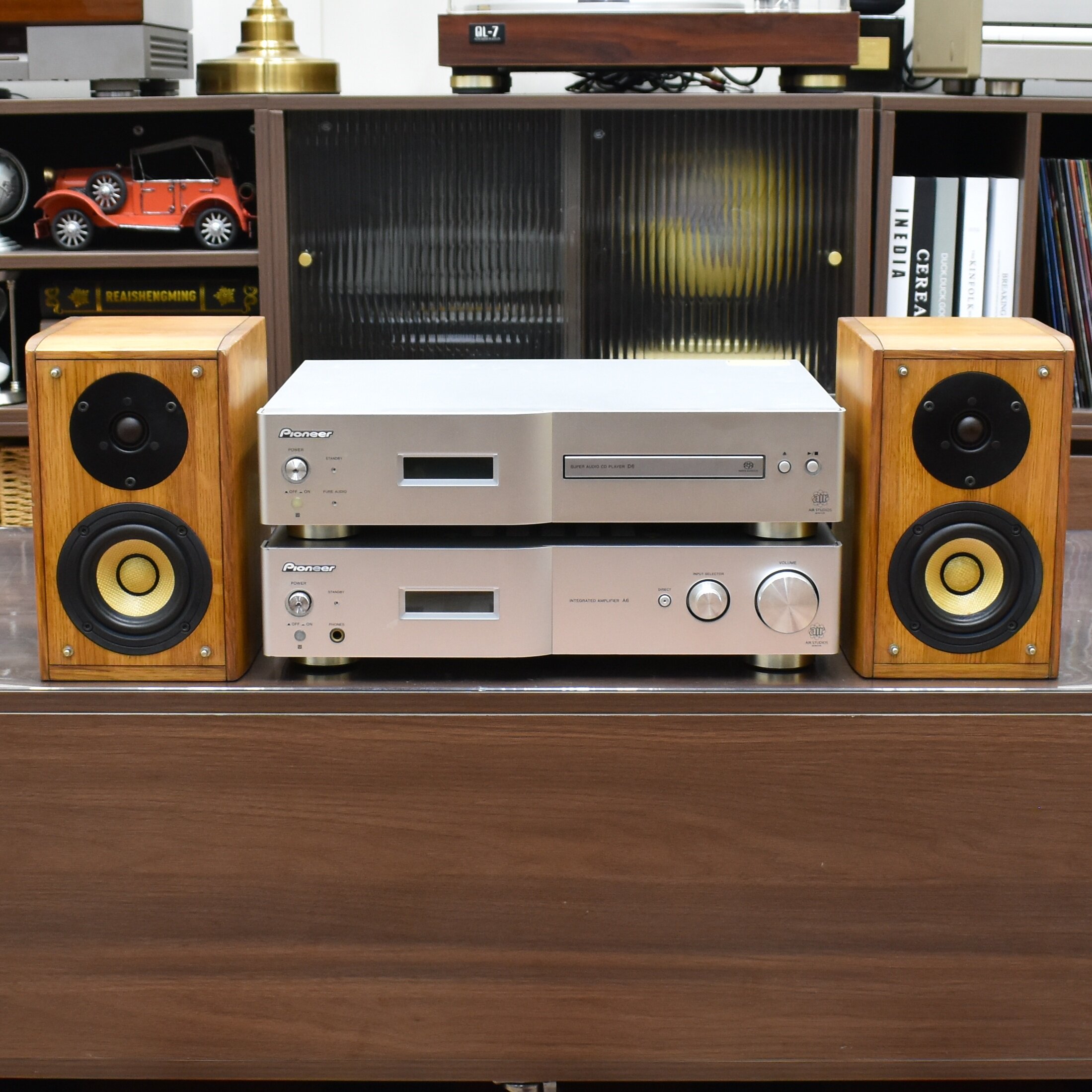 二手先锋A6功放机+D6CD播放机+A4SPT发烧HIFI书架音箱组合套装