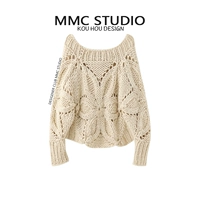 MMC Hollow Hook Flower Clound Sheak Plet Plate Pullover Женский ленивый