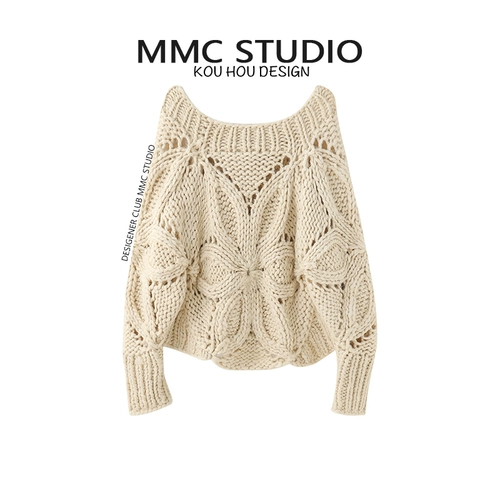 MMC Hollow Hook Flower Clound Sheak Plet Plate Pullover Женский ленивый