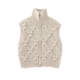 MMC复古手工编织粗针马甲女立领拉链毛衣背心温柔百搭设计感无袖