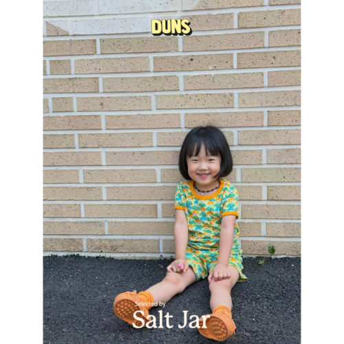 salt jar选品 瑞典duns26ss 男孩女孩有机棉可爱萝卜短袖短裤