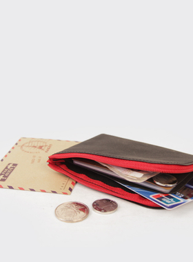 不纸如此 |原创个性水洗牛皮纸拉链零钱包02 多卡位卡零钱通用包