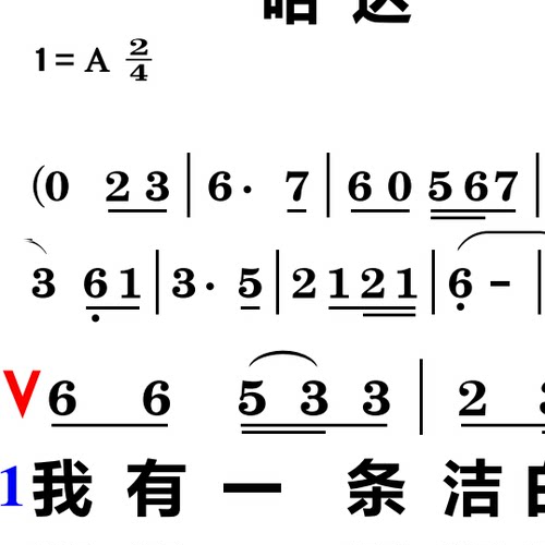 哈达大字谱高清简谱教唱谱直播教唱歌谱