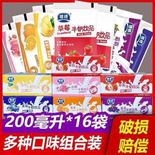 银桥酸奶饮品整箱200ml*16袋草莓味蓝莓菠萝多口味选择陕西特产