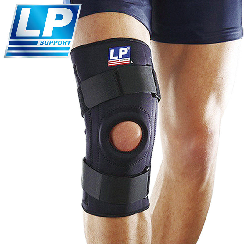 LP运动护具709可调式四弹簧护膝髌骨稳定支撑套筒黑健身跑步装备