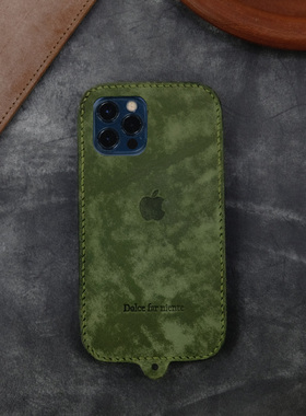 iphone17牛皮适用于16promax苹果13mini真皮手机壳Iphone15promax硬壳全包手工定制苹果14防摔保护套刻图案