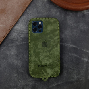 iphone17牛皮适用于16promax苹果13mini真皮手机壳Iphone15promax硬壳全包手工定制苹果14防摔保护套刻图案