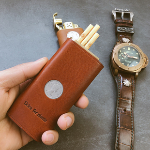 创意礼品个性 礼物复古纯铜高档防压烟卷收纳细支烟 便携香烟盒男士