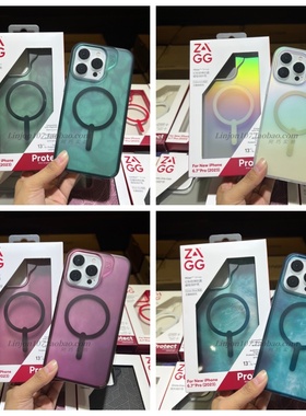 Zagg幻彩磁吸15promax全包防摔石墨烯磨砂15肤感炫彩壳plus