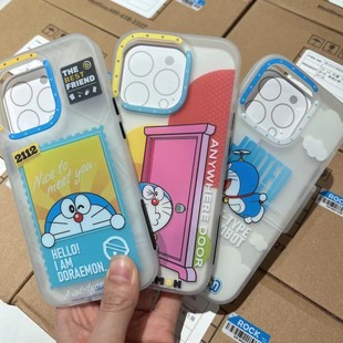 rock哆啦A梦适用于苹果14手机壳14promax可爱防摔壳磨砂磁吸13