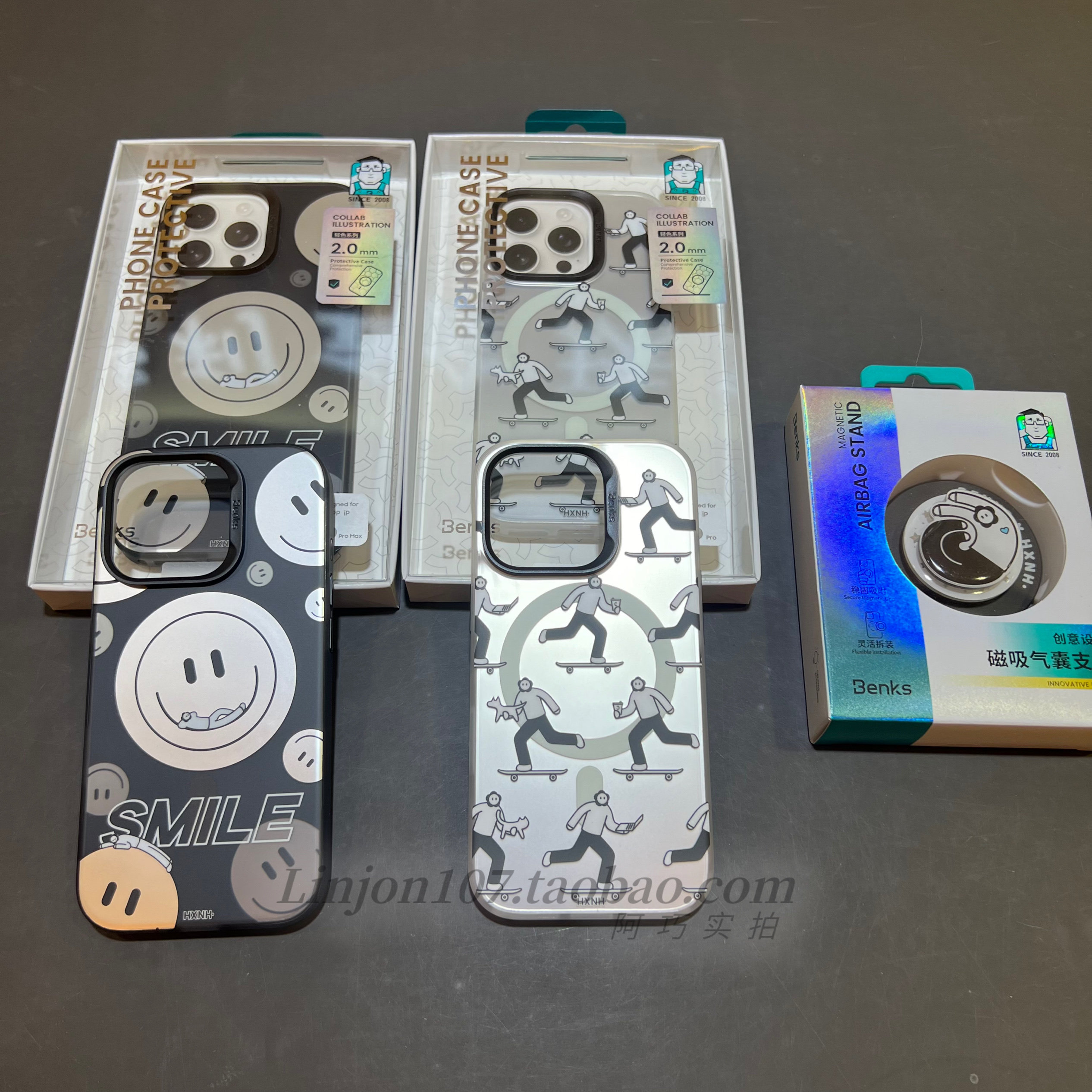 benks邦克仕新款花心男孩防摔磁吸壳苹果16promax手机壳涂鸦磨砂全包相机保护按键16pro支架