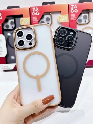 ZAGG苹果16promax手机壳磨砂适用16手机套MagSafe磁吸充电16pro防摔简约磨砂磁吸全包防滑