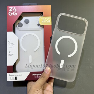 ZAGG轻透磨砂磁吸手机壳适用苹果16promax磨砂iphone16ppro磁吸保护套超薄硬壳全包17promax