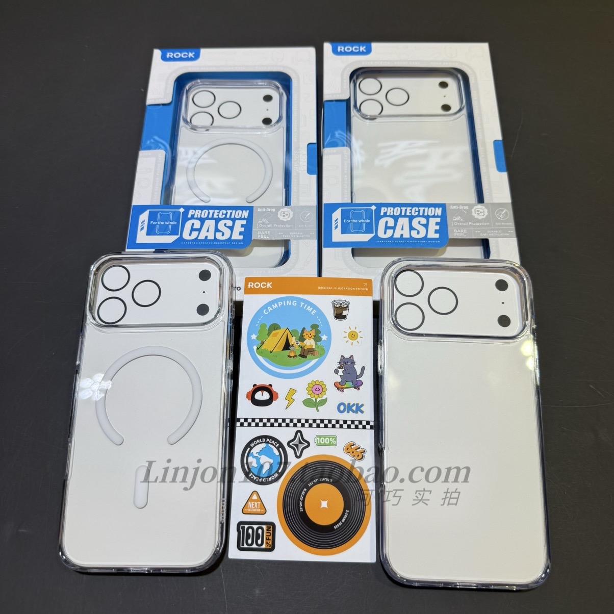 ROCK适用苹果17promax手机壳透明iPhone15ProMax硅胶磁吸16promax全包防摔壳