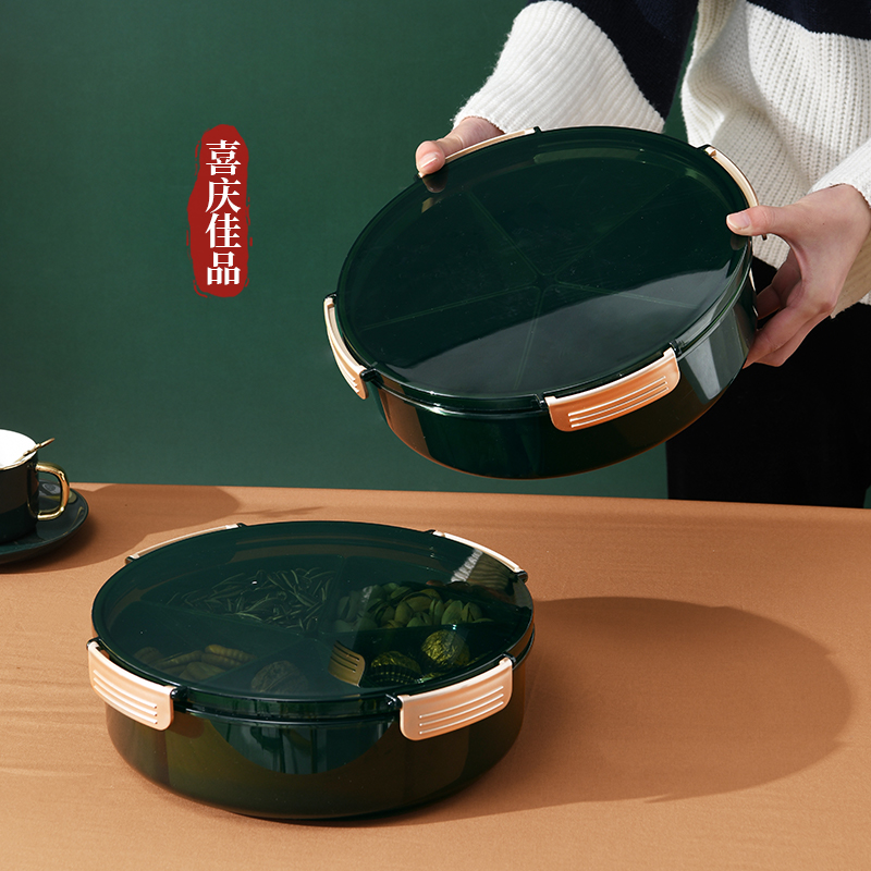 建厦新年糖果盒家用可旋转干果盘