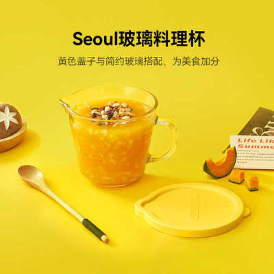 玻璃泡面碗大容量带刻度手柄搅拌
