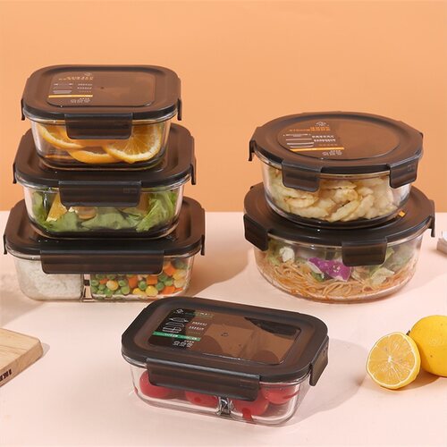 建厦耐高温食品级密封玻璃保鲜盒