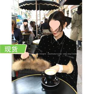 Mona家 棉服中腰黑色半身裙 中高腰短裤套装女小个子 2024秋冬新