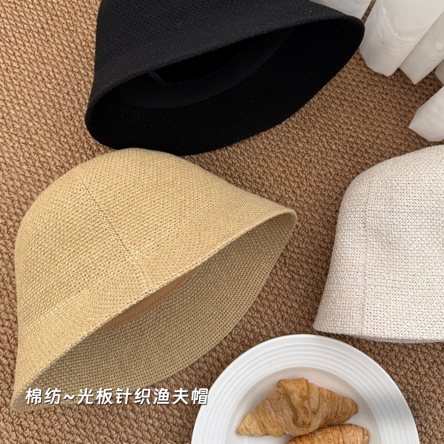 出日本棉质透气渔夫帽遮阳帽可折叠薄款夏季女士复古防晒日系帽子