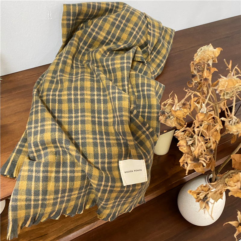 设计师系列韩国仿羊绒棕色围巾