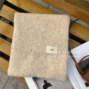 韩国东大门新 egg马海毛小围巾女冬季蓝色百搭亲子款短软糯学生暖