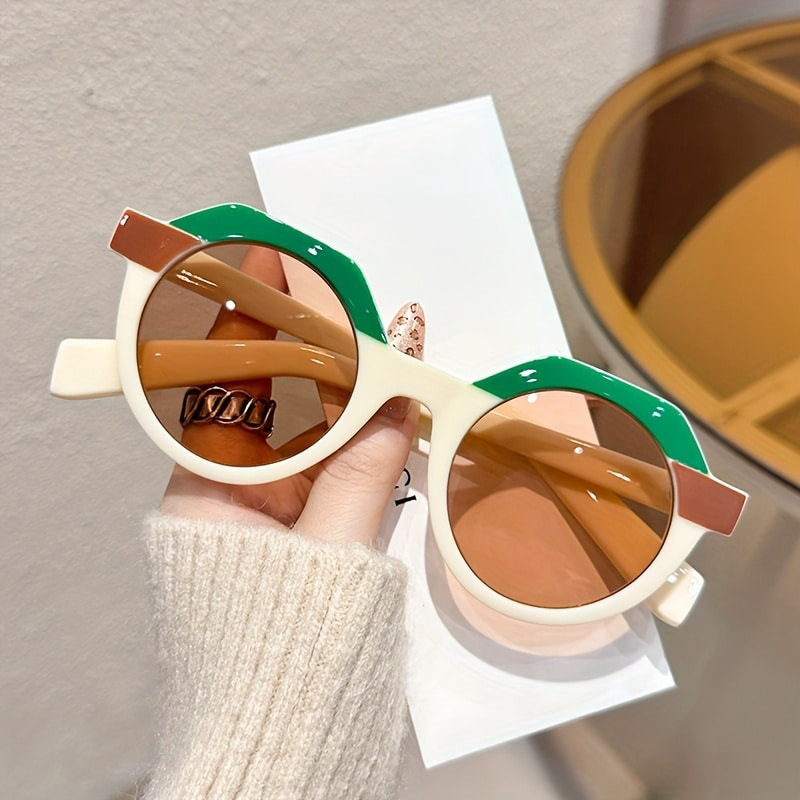 2025新款欧美墨镜女士个性潮网红ins时尚太阳眼镜圆形拼色太阳镜