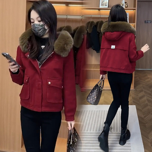 冬装短款棉衣外套女2024新款高级感加绒加厚棒球棉服牛仔时尚大衣