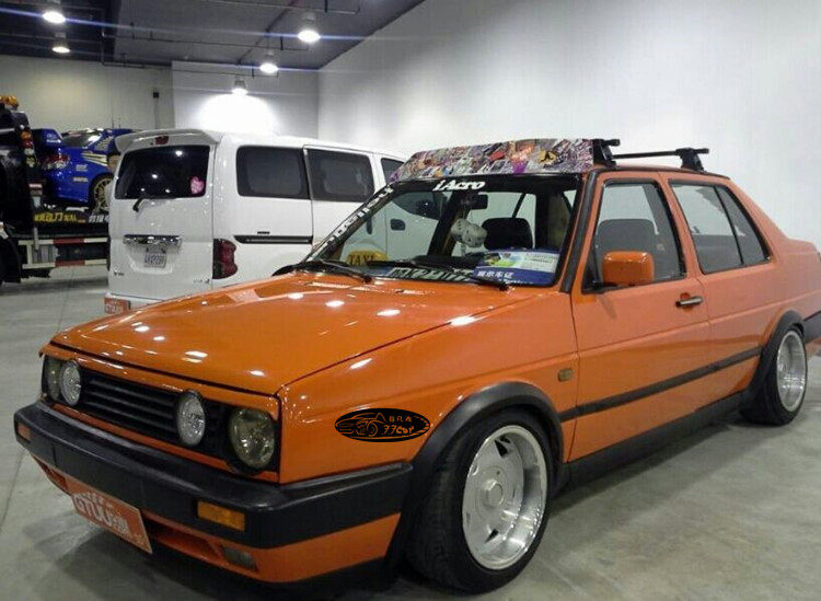 大众复古改装方头老款捷达改装mk2方灯改四孔圆灯无标中网