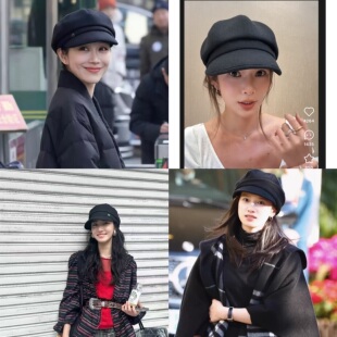 张婧仪卢昱晓蔡徐坤姜妍nana同款ca4la 报童帽鸭舌帽