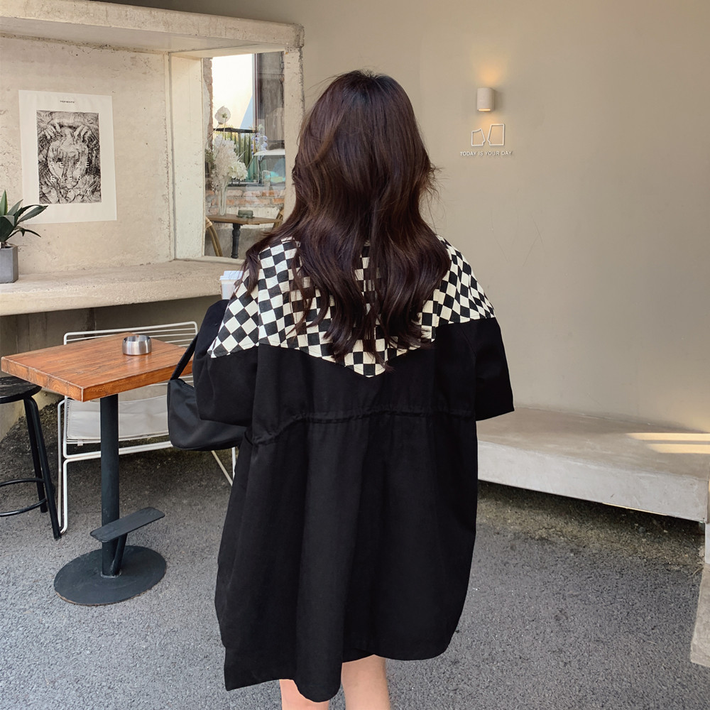 大货已出设计感棋牌格休闲外套有里布不挑身材229-8187-P135控188,女装短外套,浙宝229