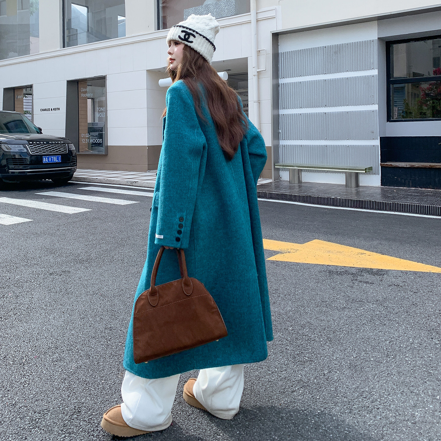 【现货】孔雀蓝双面呢大衣70毛2B175-8453-P285控428,女装毛呢外套,浙宝229