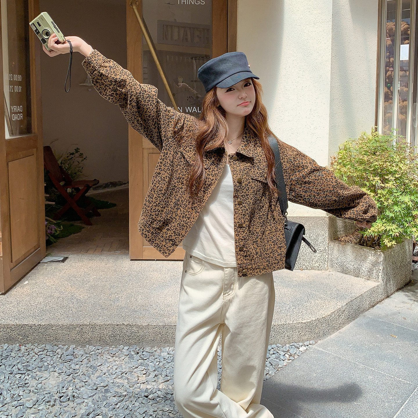 【现货】25年复古色豹纹短外套2B175-8447-P155控238,女装短外套,浙宝229