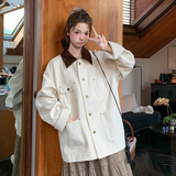 【新款】25年米白色工装外套女2B175-8325-P155控228，女装短外套，浙宝229