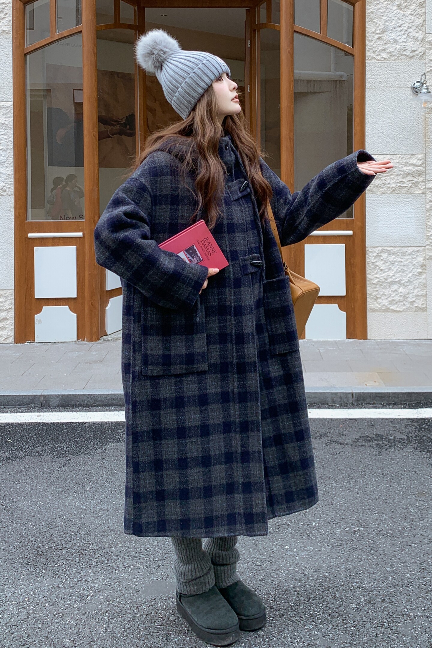 【现货】25年格子双面呢大衣70毛2B175-8451-P275控398,女装毛呢外套,浙宝229