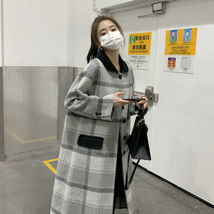 【现货】领子拼色格子双面呢大衣2B175-8205-P280控398图片