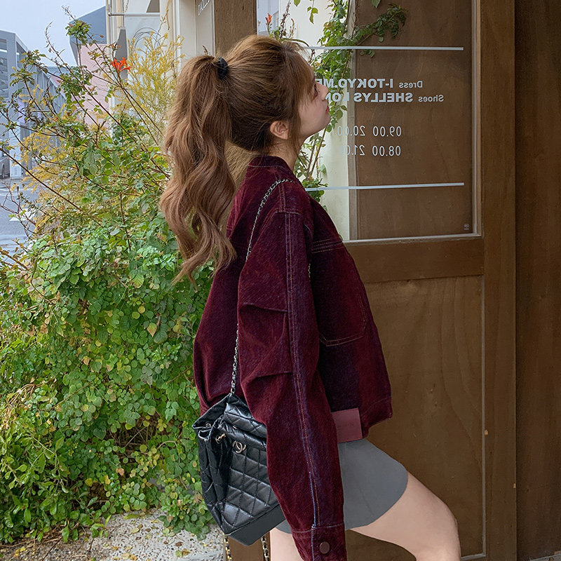 【现货】秋天丝绒牛仔外套2B175-8326-P135控188,女装短外套,浙宝229