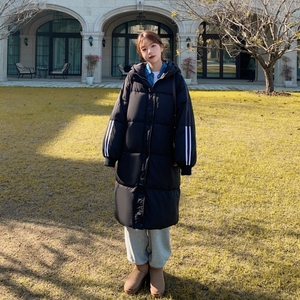 【大货已出】学院风黑色大棉被长款棉衣229-8192-P195控288图片