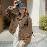 【现货】25年复古色豹纹短外套2B175-8447-P155控238，女装短外套，浙宝229
